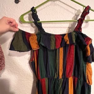 Colorful striped off the shoulder summer dress